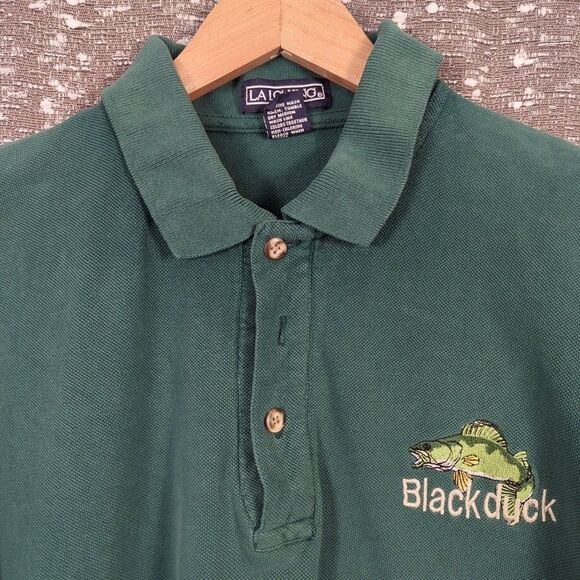 Vintage Blackduck Minnesota Green Embroidered Polo Shirt LA Loving Men's Large - Picture 4 of 8